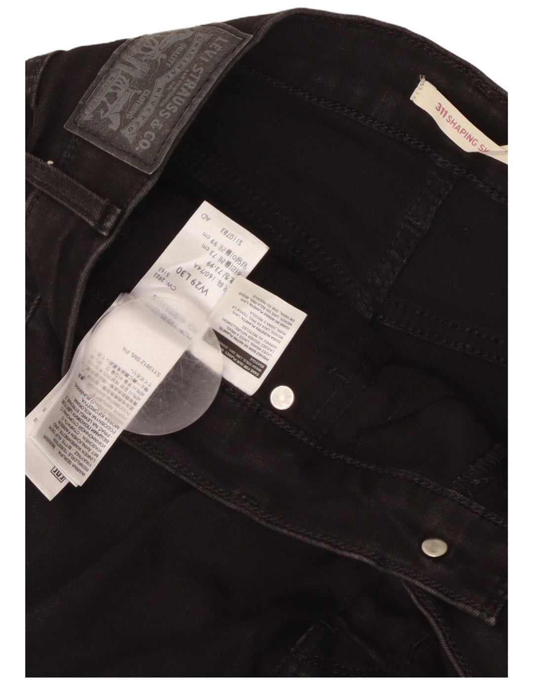 Levi's Mujer 311 Shaping Skinny Jeans W29 L30 Algodón Negro