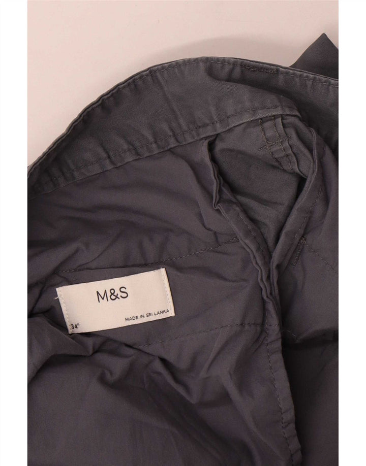 Marks & Spencer Pantalones cortos tipo cargo para hombre W34 Algodón gris grande