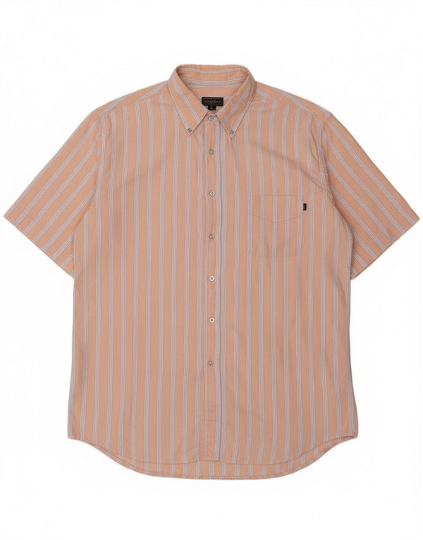 Marlboro Classics Camisa De Manga Corta Para Hombre 3XL Algodón A Rayas Rosa