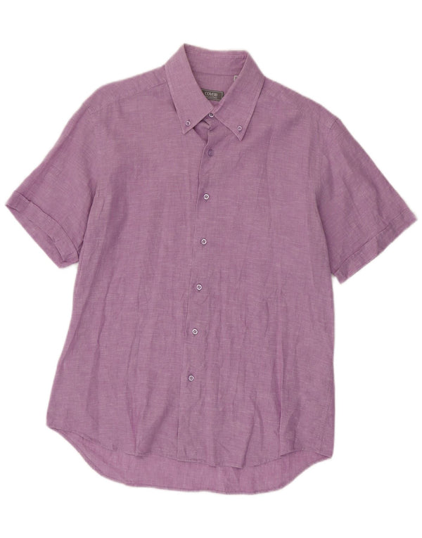COVERI Camisa Manga Corta Hombre XL Lino Morado