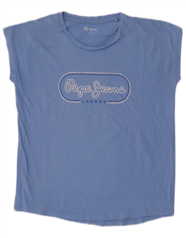 PEPE Jeans Camiseta gráfica para mujer Top Small Blue