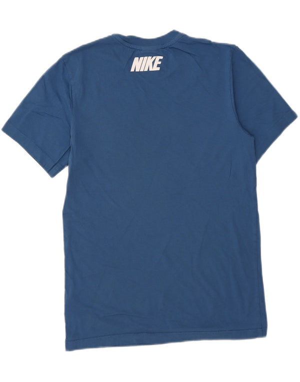Nike Camiseta gráfica para hombre Top pequeño de algodón con bloques de color azul