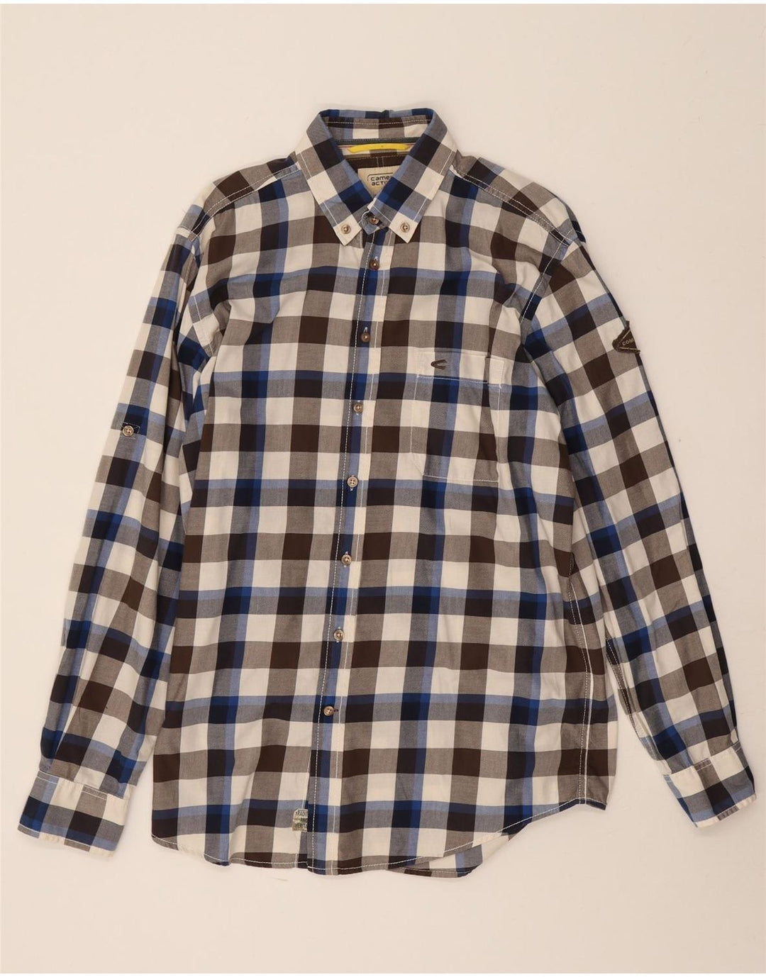 Camisa de hombre Camel Active Medium Algodón a cuadros multicolor