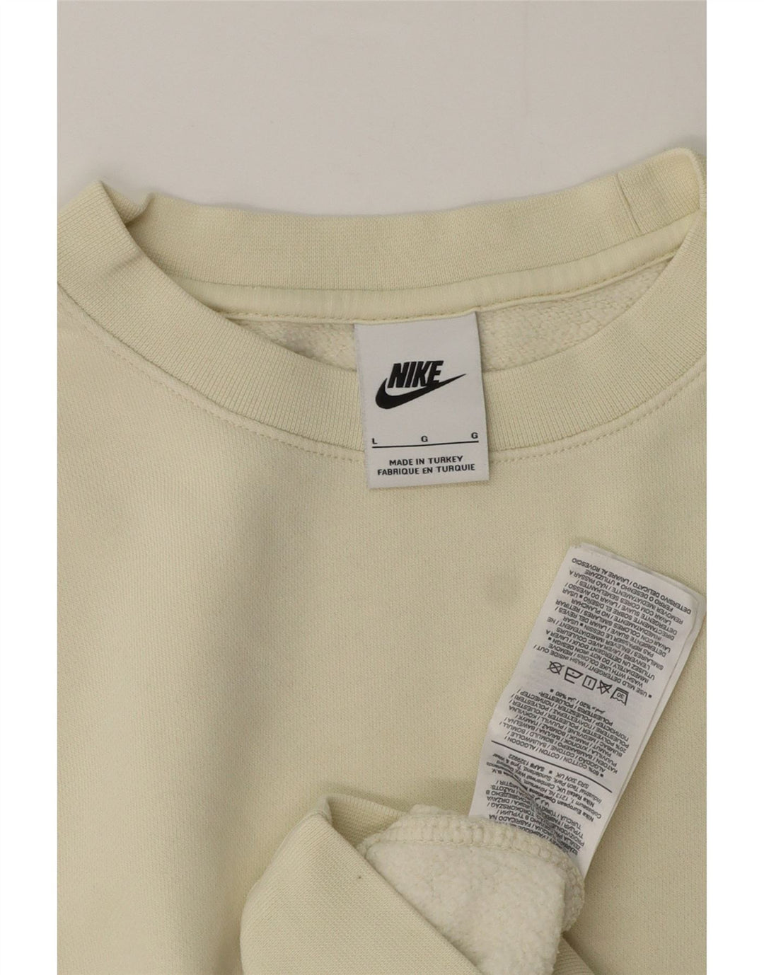 Nike - Sudadera tipo jersey para hombre, talla grande, color blanco roto, algodón