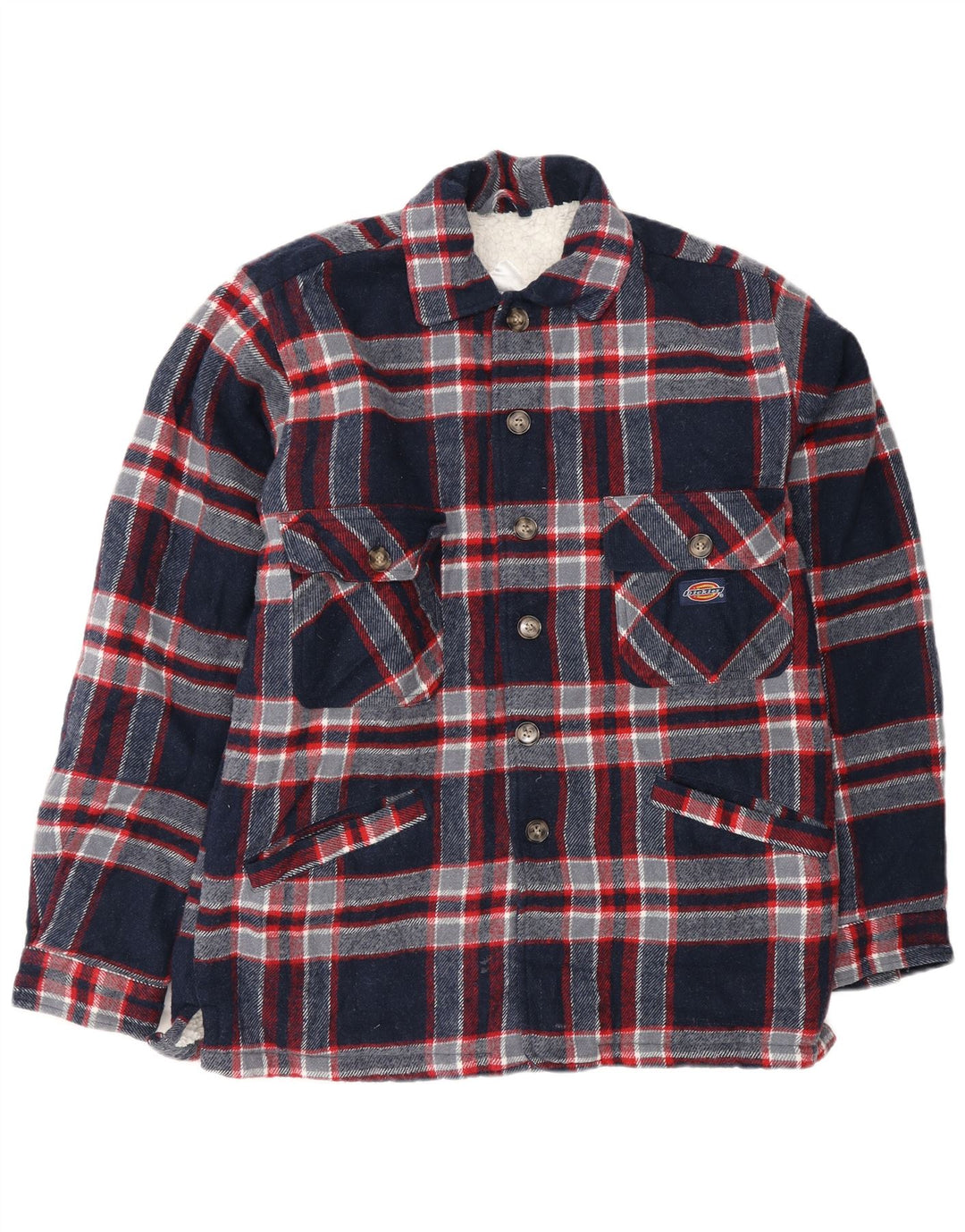 Dickies Camisa de franela de leñador para hombre Acrílico a cuadros azul marino mediano