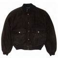 Vintage hombres ante bomber chaqueta Reino Unido 36 pequeño cuero negro