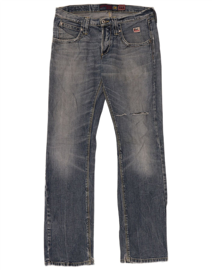 Roy Rogers Vaqueros rectos desgastados para hombre W31 L33 Algodón azul