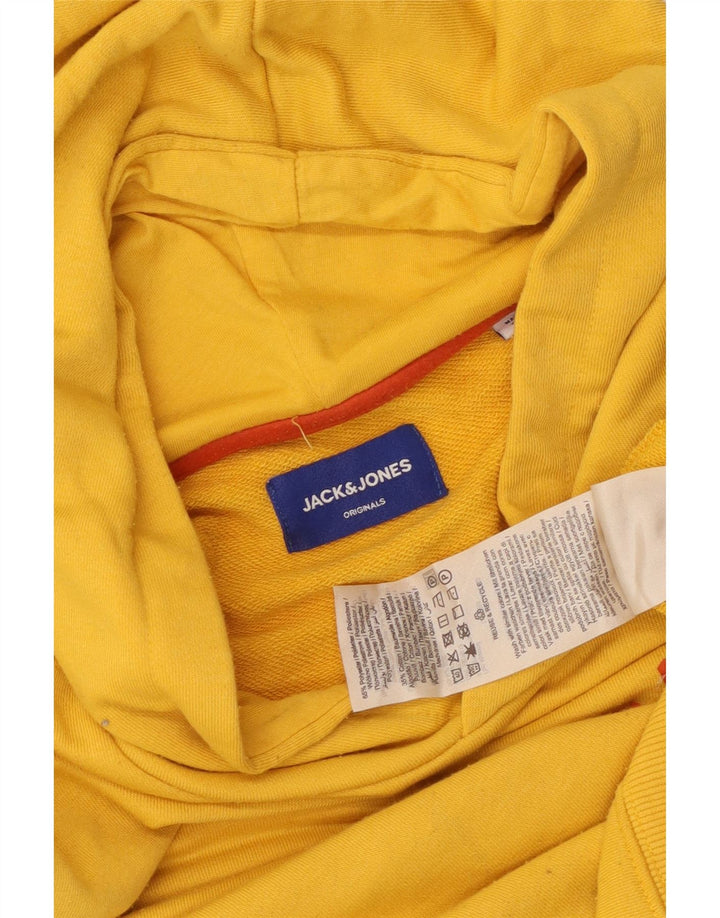 JACK & JONES Hombre Sudadera con capucha Jumper Small Amarillo Poliéster