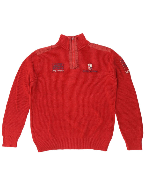 Marina Militare Jersey gráfico para mujer con cremallera y cuello UK 40 XL Algodón rojo