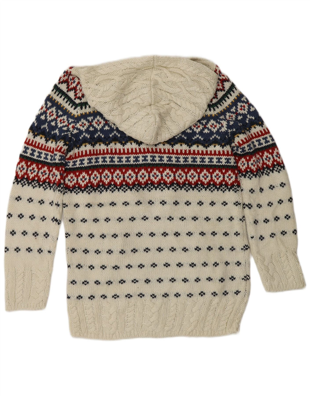 RALPH LAUREN Jersey con capucha para niña 15-16 años XL Blanco Algodón Fair Isle