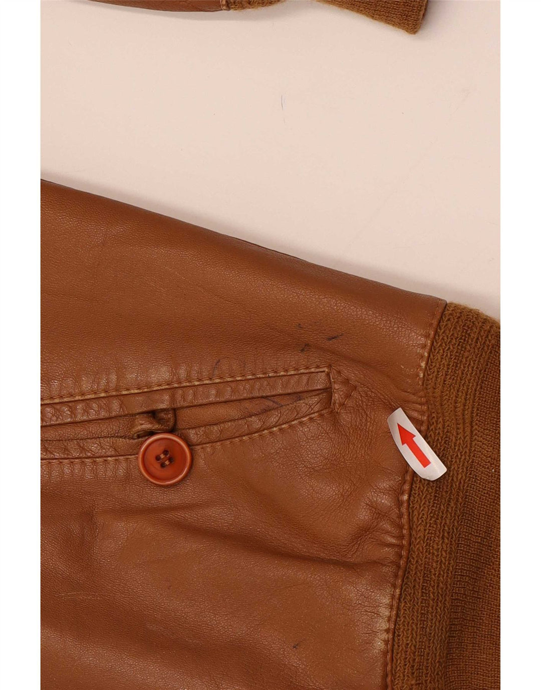 Chaqueta de cuero vintage para hombre Reino Unido 38 Marrón medio