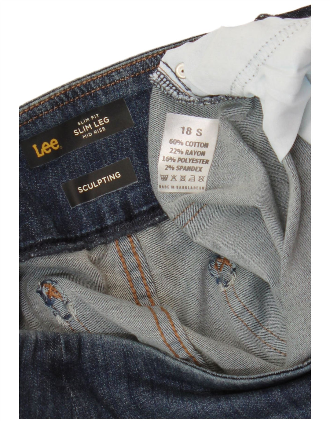 LEE Jeans ajustados para mujer Sculpting Mid Rise US 18 2XL W36 L29 Azul marino