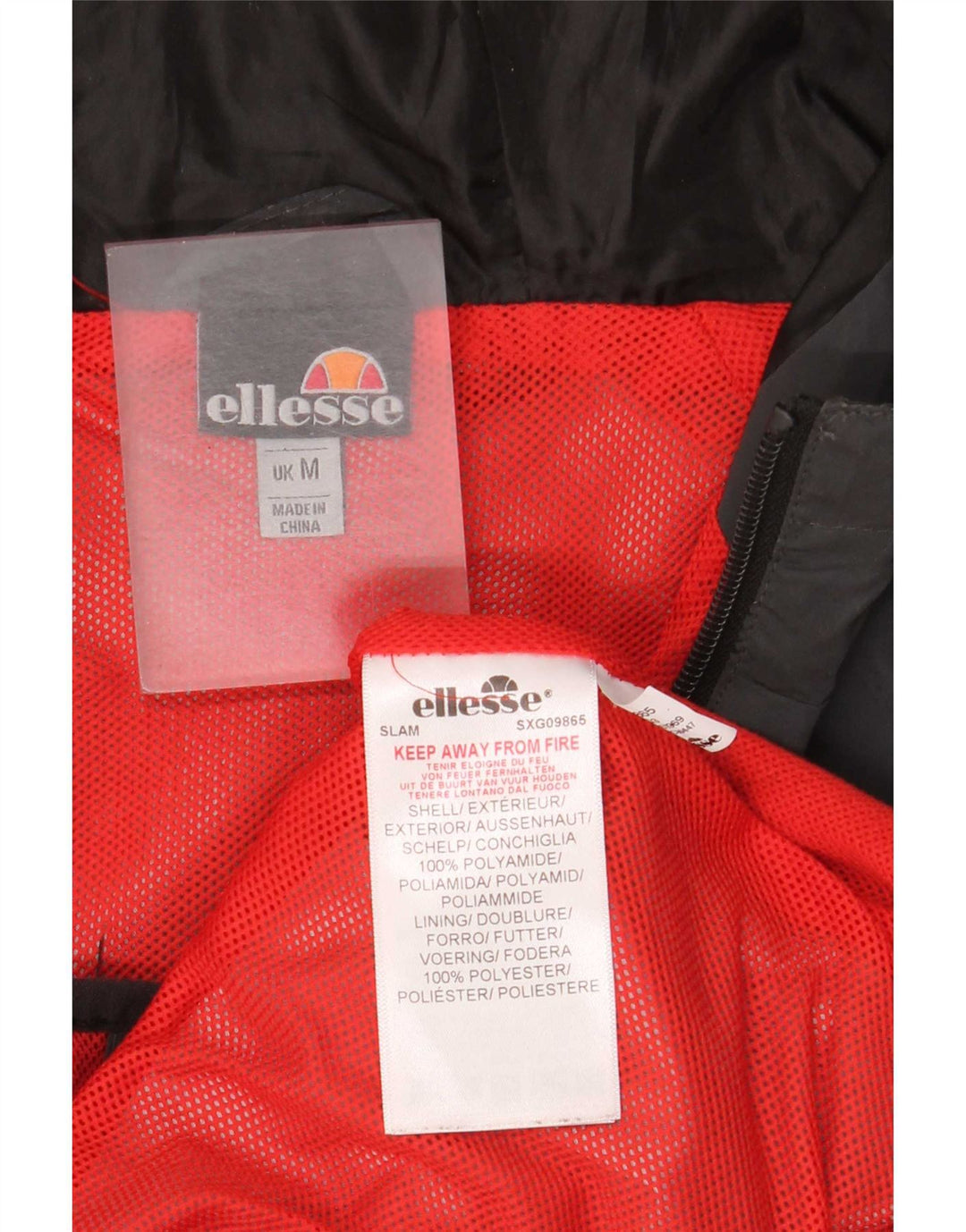 Chaqueta impermeable con capucha para hombre Ellesse UK 38 Poliamida gris medio