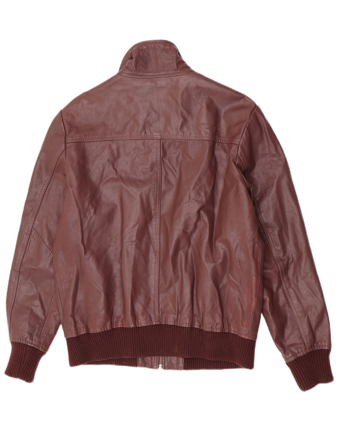 Chaqueta de cuero para hombre seleccionada UK 40 Large Cuero granate