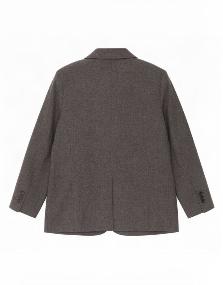Eastex Chaqueta Blazer de 4 Botones para Mujer UK 46 Grande Lana Gris