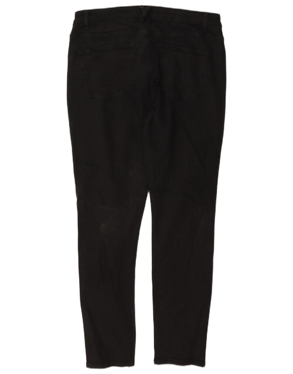 Crew Clothing Vaqueros ajustados para mujer UK 14 Large W34 L30 Algodón negro