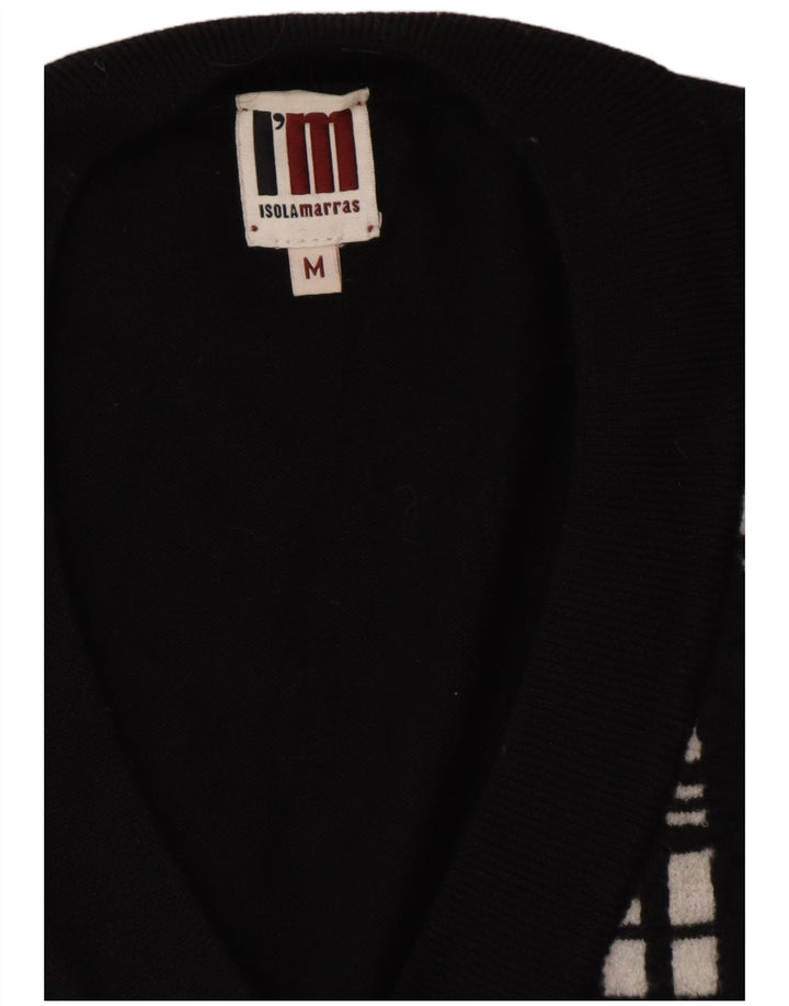 I'M ISOLA MARRAS Camiseta larga sin mangas para mujer UK 40 Mediana Rayas negras