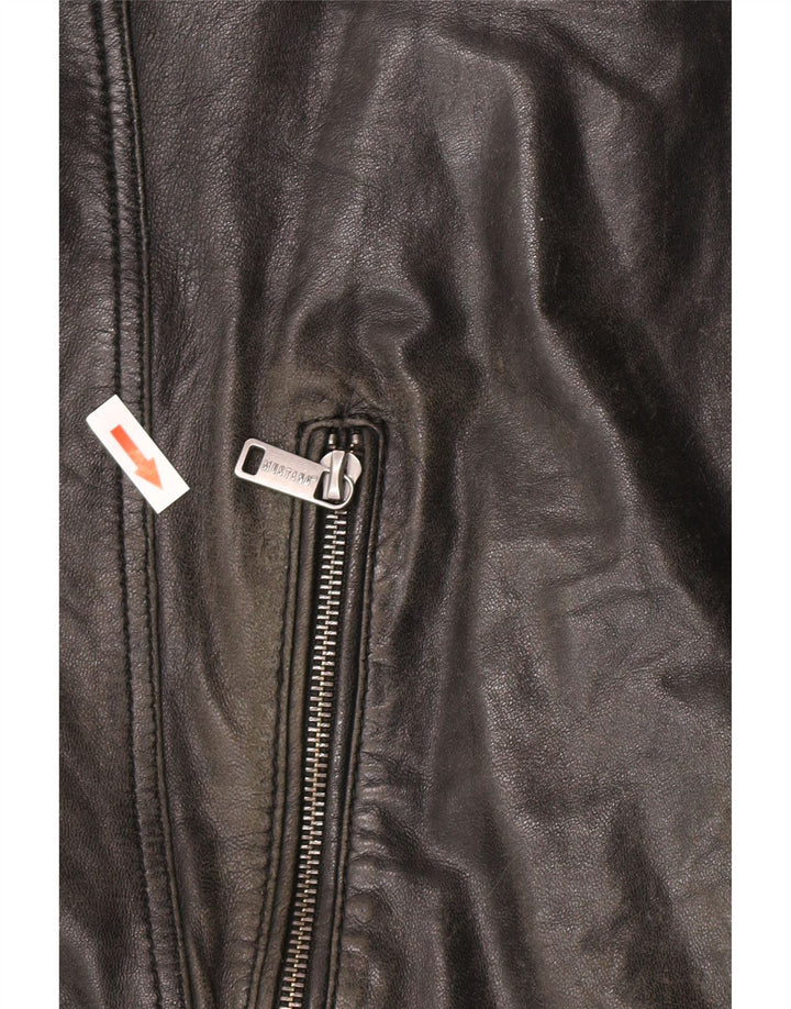 Mustang Chaqueta de cuero para hombre UK 44 2XL Cuero negro