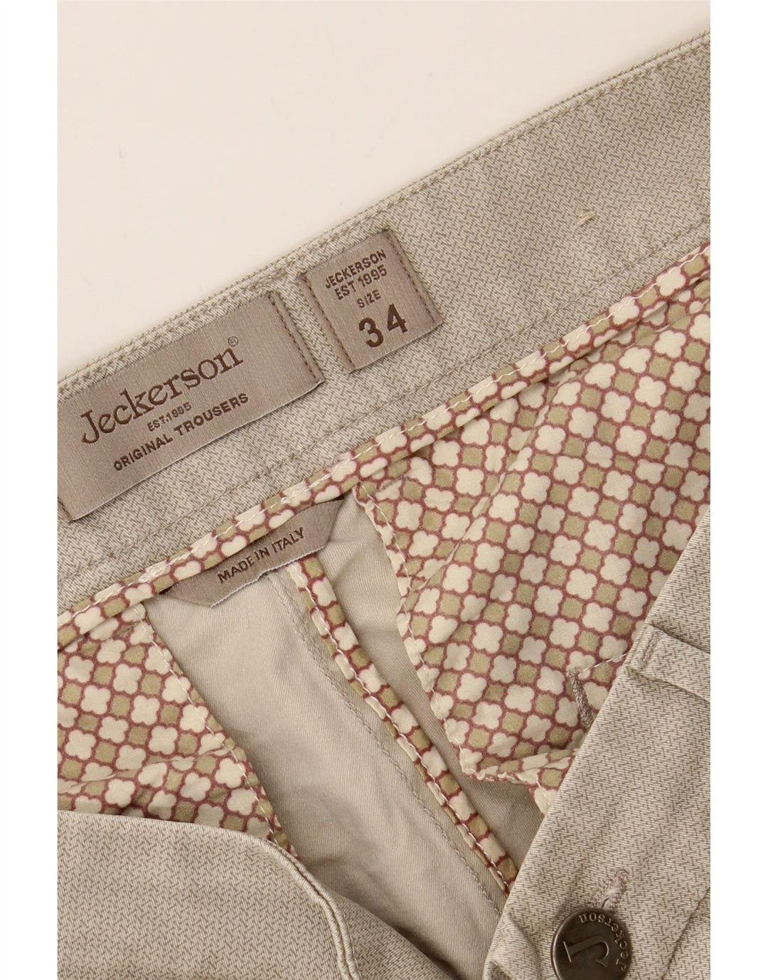 JECKERSON Mens Chino Shorts W34 Large  Grey Cotton Vintage Jeckerson and Second-Hand Jeckerson from Messina Hembry 