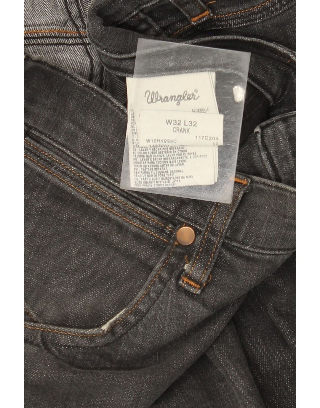 WRANGLER Vaqueros rectos con manivela para hombre W32 L32 Algodón gris