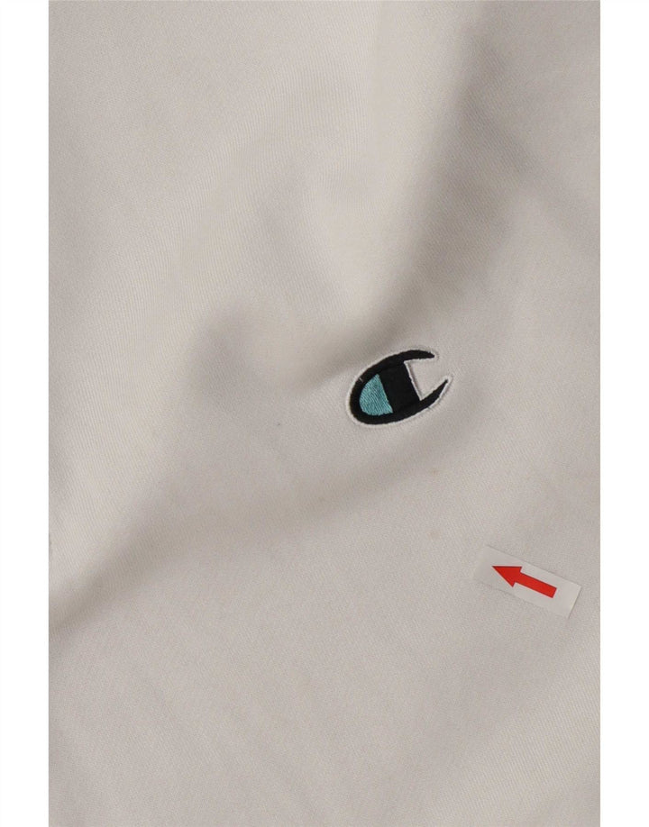 Champion Sudadera Con Cremallera Y Cuello Para Hombre Jersey Grande De Algodón Blanco