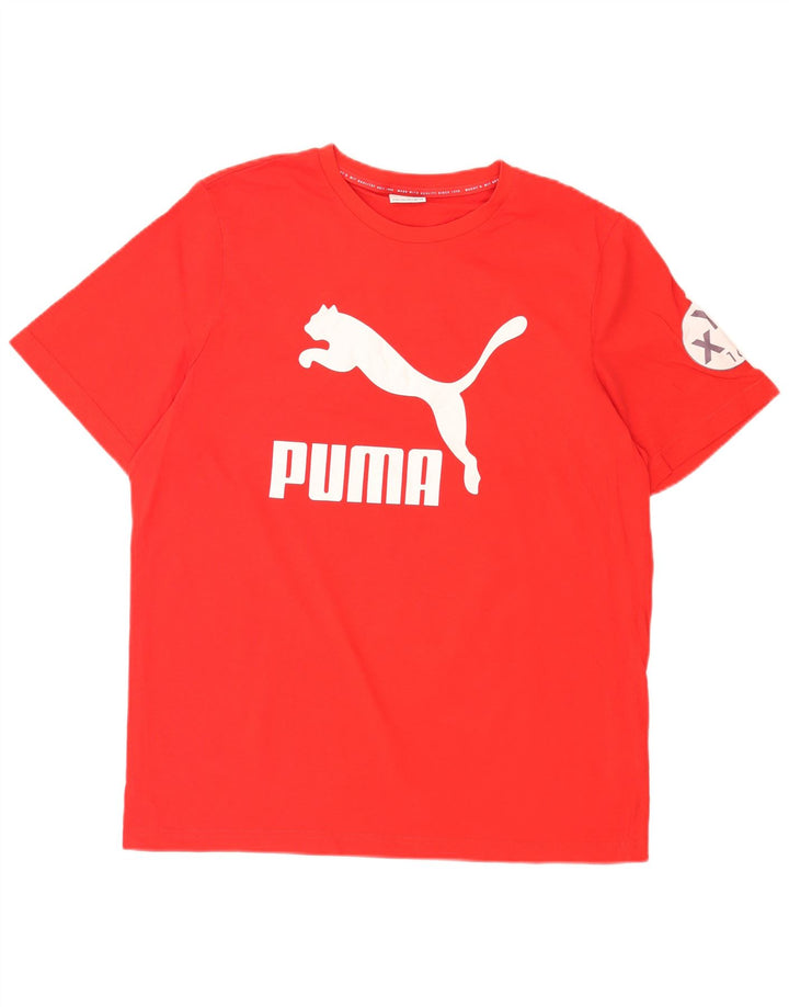 Puma - Camiseta gráfica para hombre, talla grande, algodón rojo