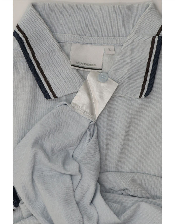 Diadora Polo Hombre Algodón Azul Grande