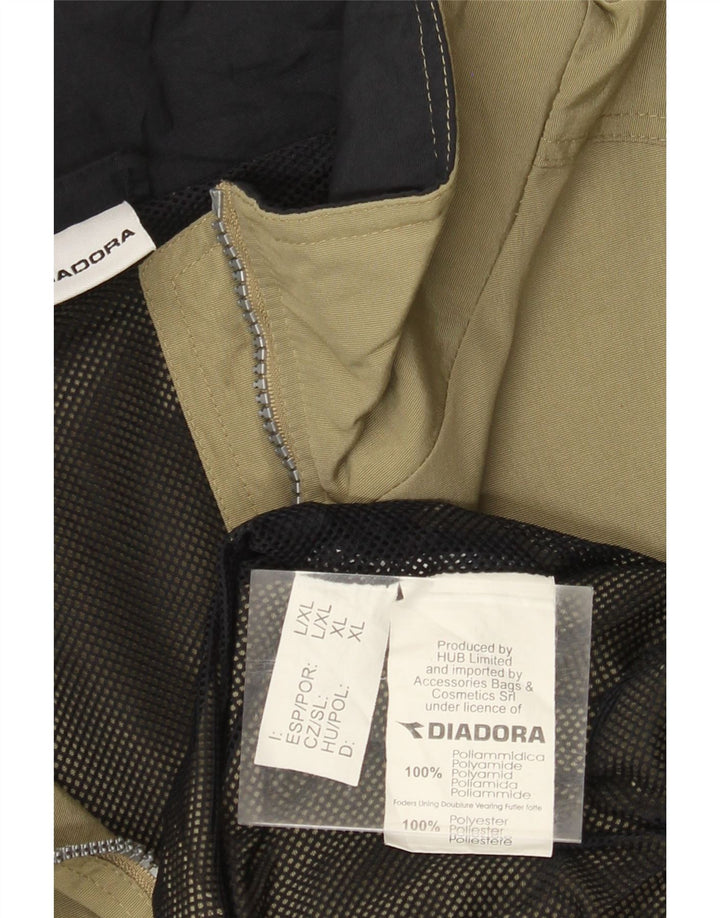 DIADORA Chubasquero con capucha para hombre ES 42 XL Caqui Poliamida