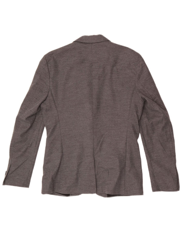Zara Chaqueta Blazer De 2 Botones Para Hombre UK 40 Grande Poliéster Gris