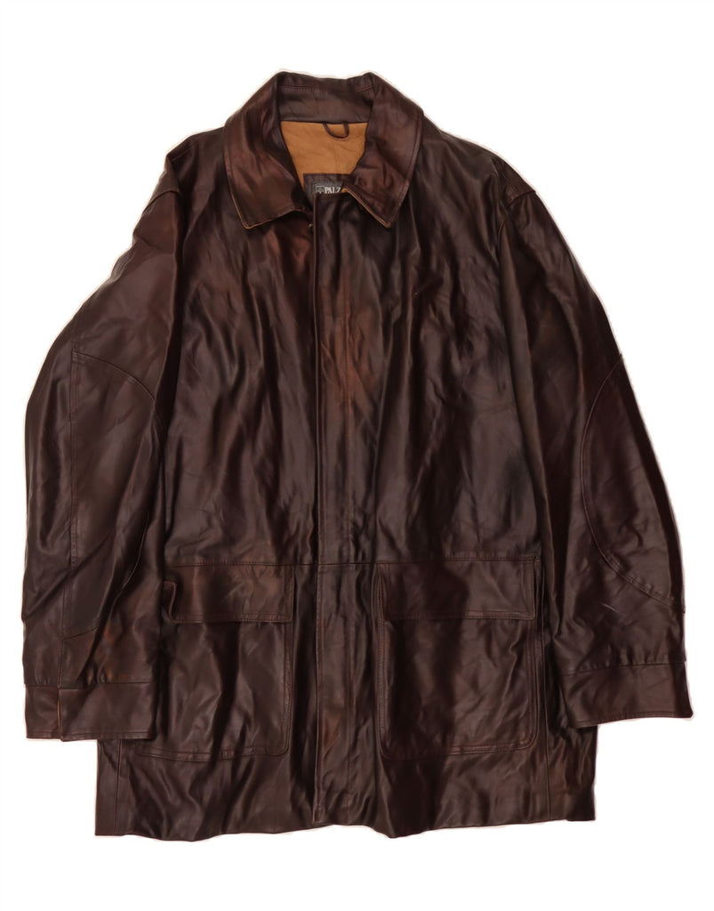 PAL ZILERI Mens Leather Coat UK 42 XL Brown Leather Vintage Pal Zileri and Second-Hand Pal Zileri from Messina Hembry 