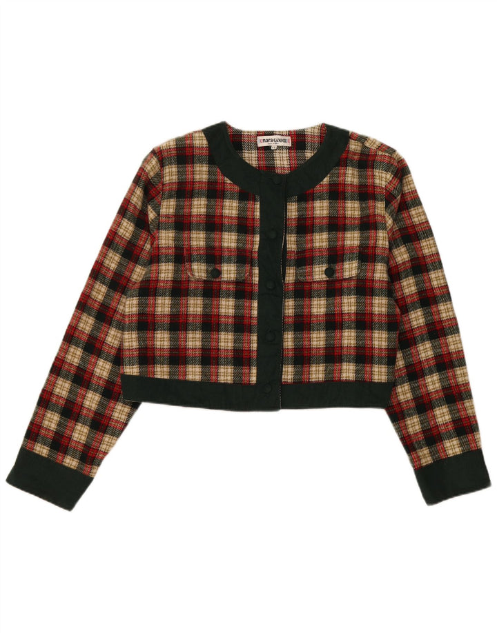 Enara Camice Chaqueta tipo blazer corta con 5 botones para mujer UK 44 Medium Red Check