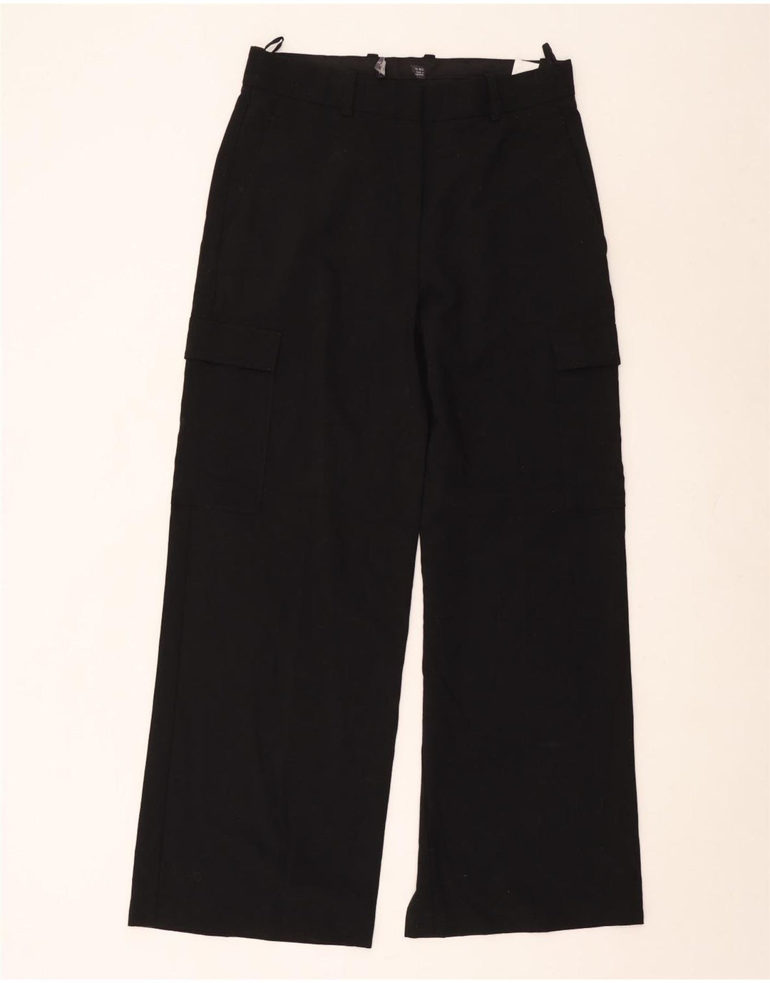 Marks & Spencer Pantalones cargo rectos para mujer UK 12 Medium W30 L30 Negro