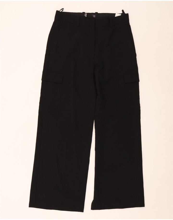 Marks & Spencer Pantalones cargo rectos para mujer UK 12 Medium W30 L30 Negro
