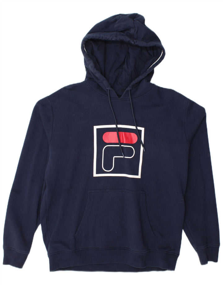 Fila Hombre Graphic Hoodie Jumper Medium Azul Marino Algodón