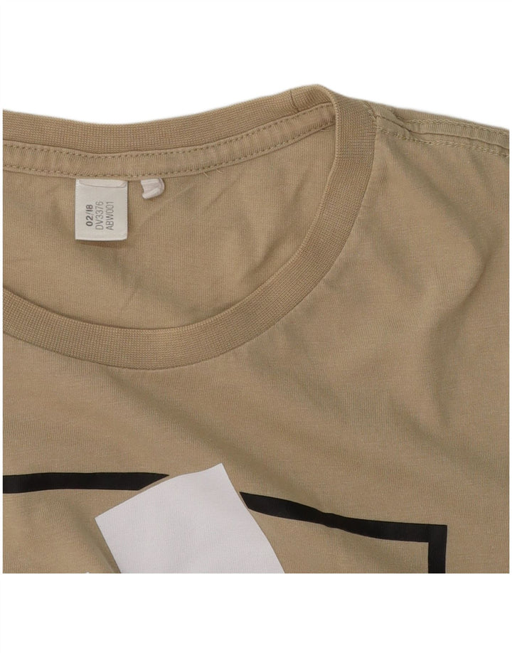 Adidas - Camiseta gráfica para hombre, talla grande, color beige