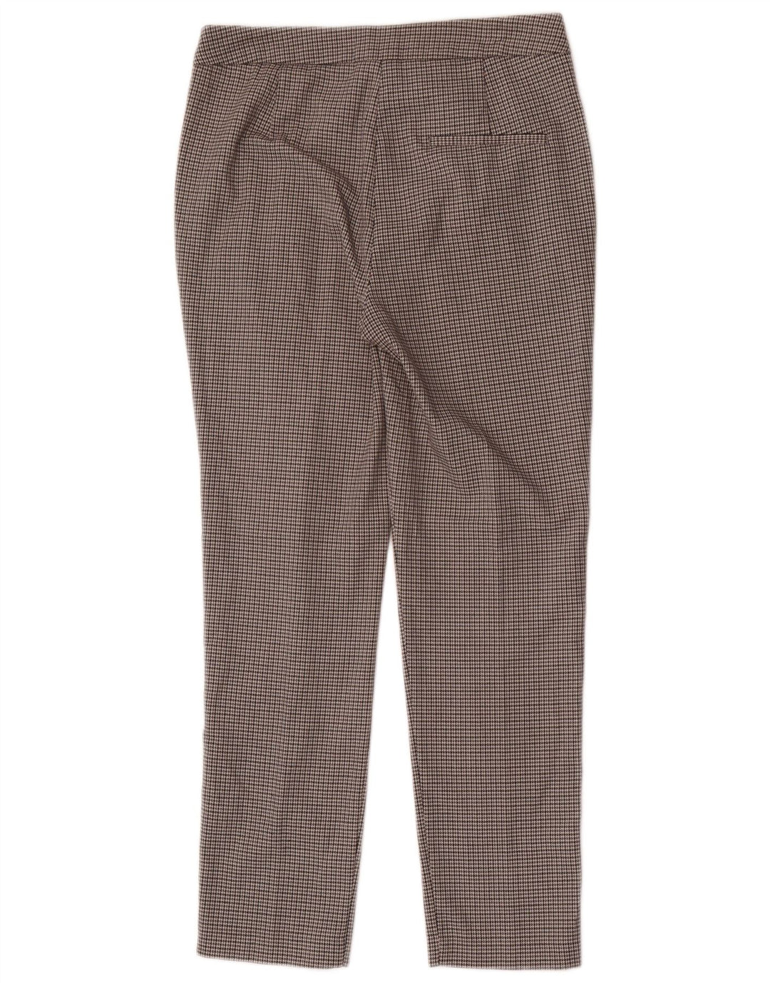Zara Mujer Pantalón Chino Slim Medium W28 L27 Gris Pata De Gallo Poliéster