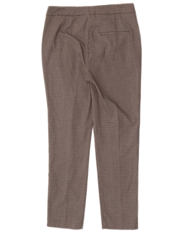 Zara Mujer Pantalón Chino Slim Medium W28 L27 Gris Pata De Gallo Poliéster