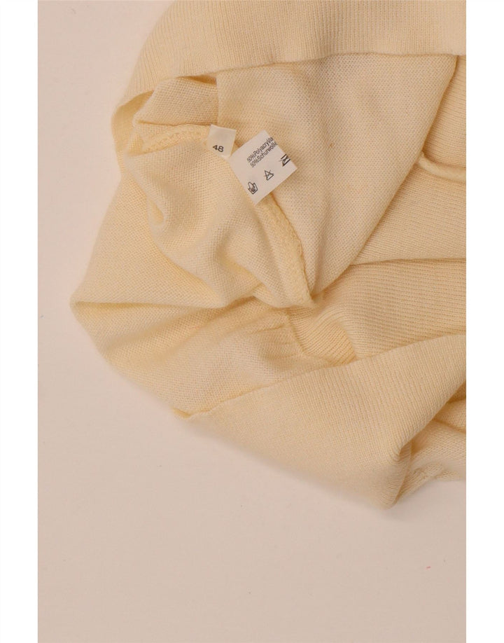 Vintage hombres rollo cuello jersey suéter IT 48 medio off blanco poliacrílico