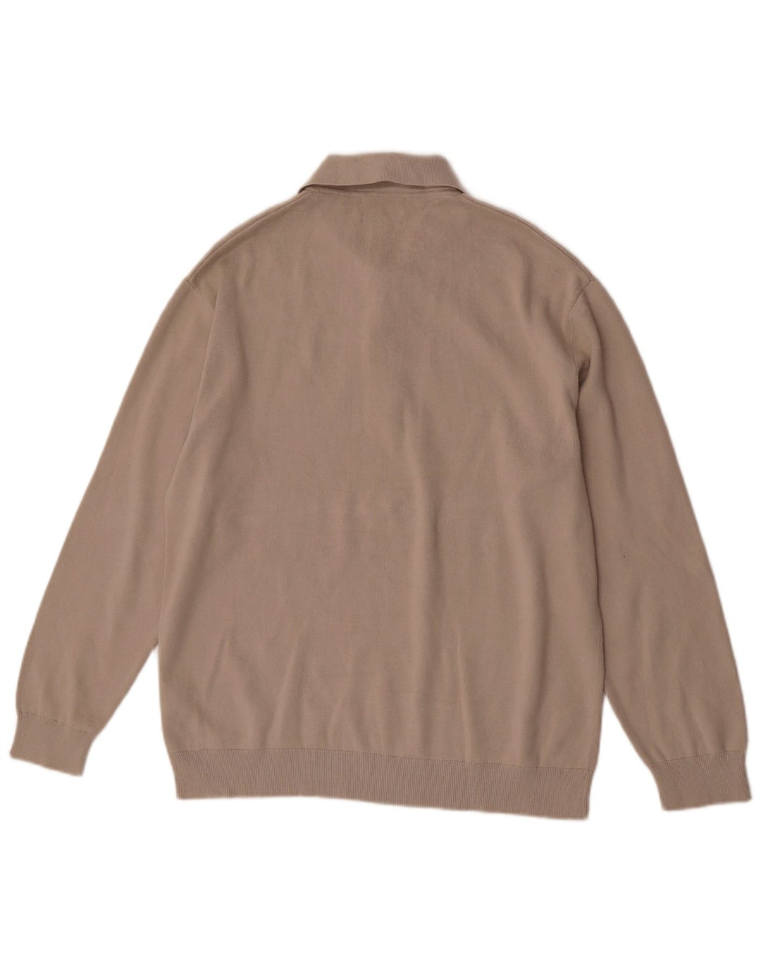 Cos - Jersey relajado para hombre con cuello tipo polo, algodón beige medio