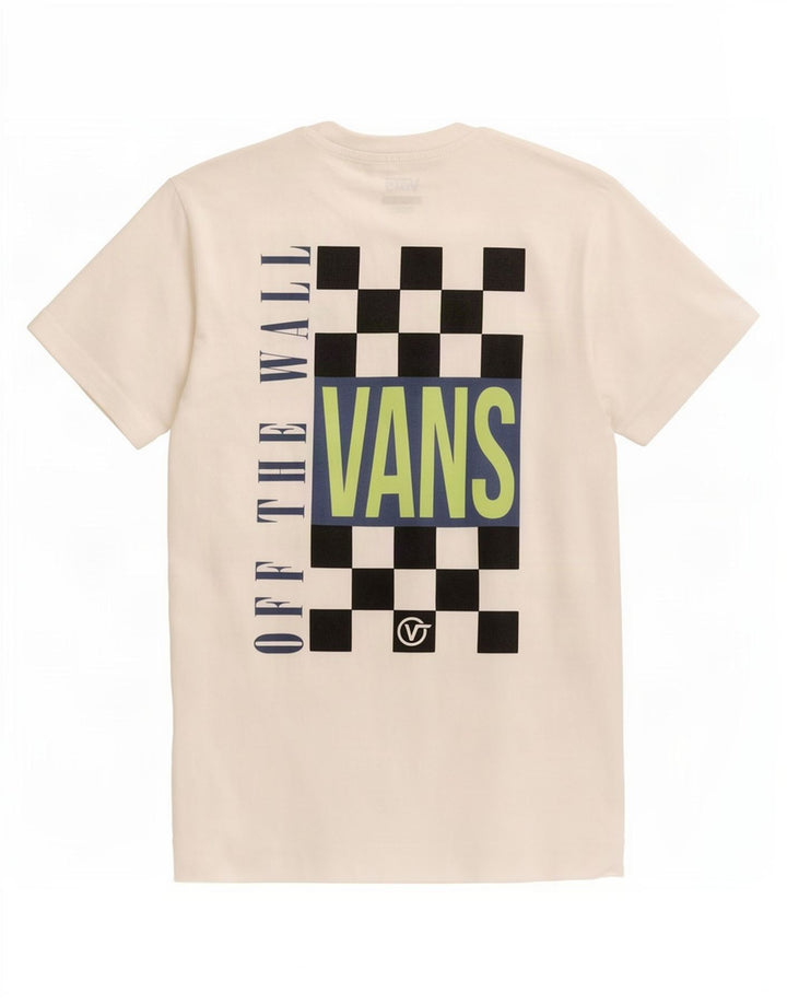 Vans - Camiseta gráfica para hombre, talla pequeña, algodón blanco