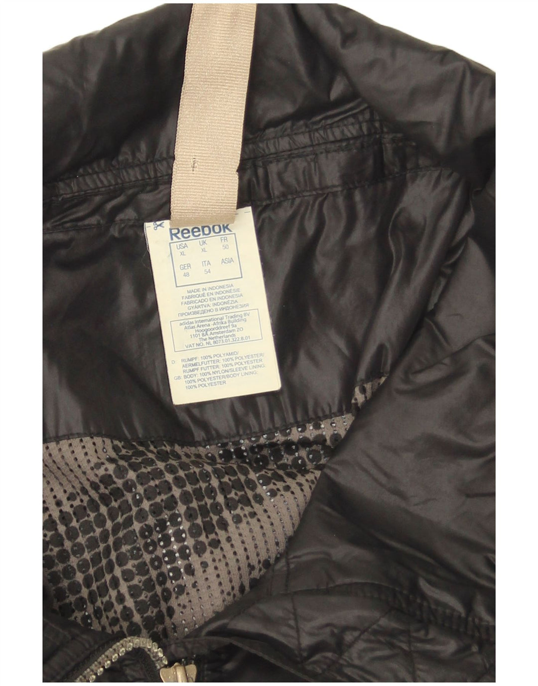 Reebok Chaqueta Bomber para Hombre UK 42 XL Nylon Negro