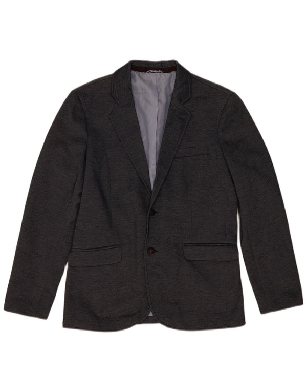 ZARA Chaqueta tipo blazer de 2 botones para hombre EU 48 Poliéster gris medio
