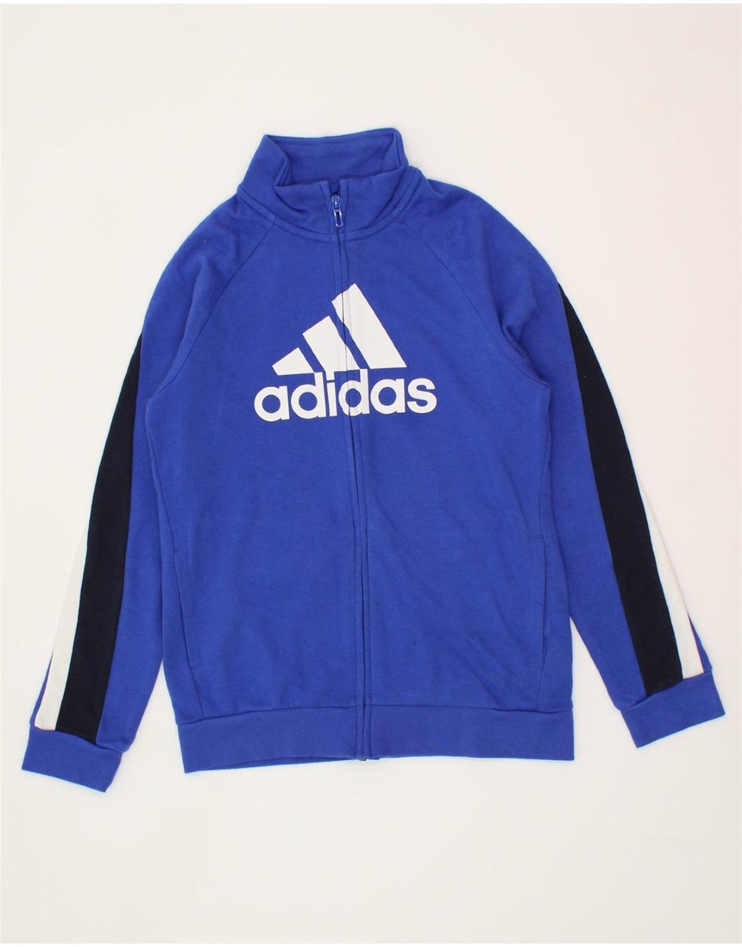 ADIDAS Boys Graphic Tracksuit Top Jacket 11-12 Years Blue Cotton Vintage Adidas and Second-Hand Adidas from Messina Hembry 