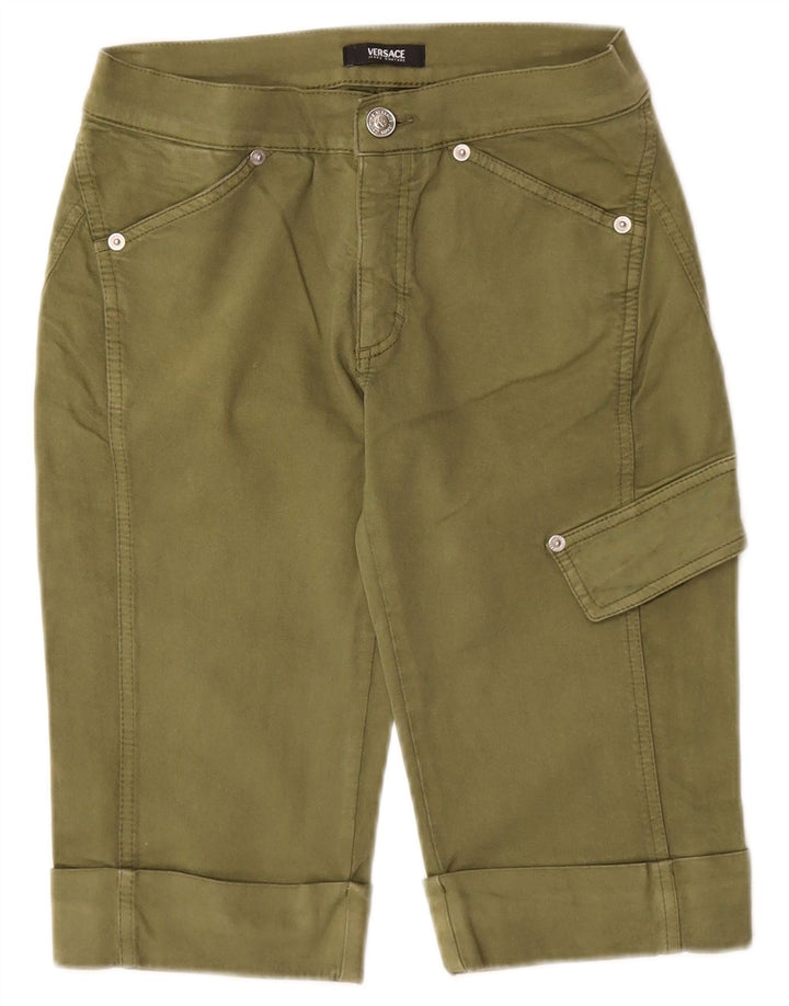 Versace Shorts Cargo Mujer IT 38 XS W24 Algodón Caqui