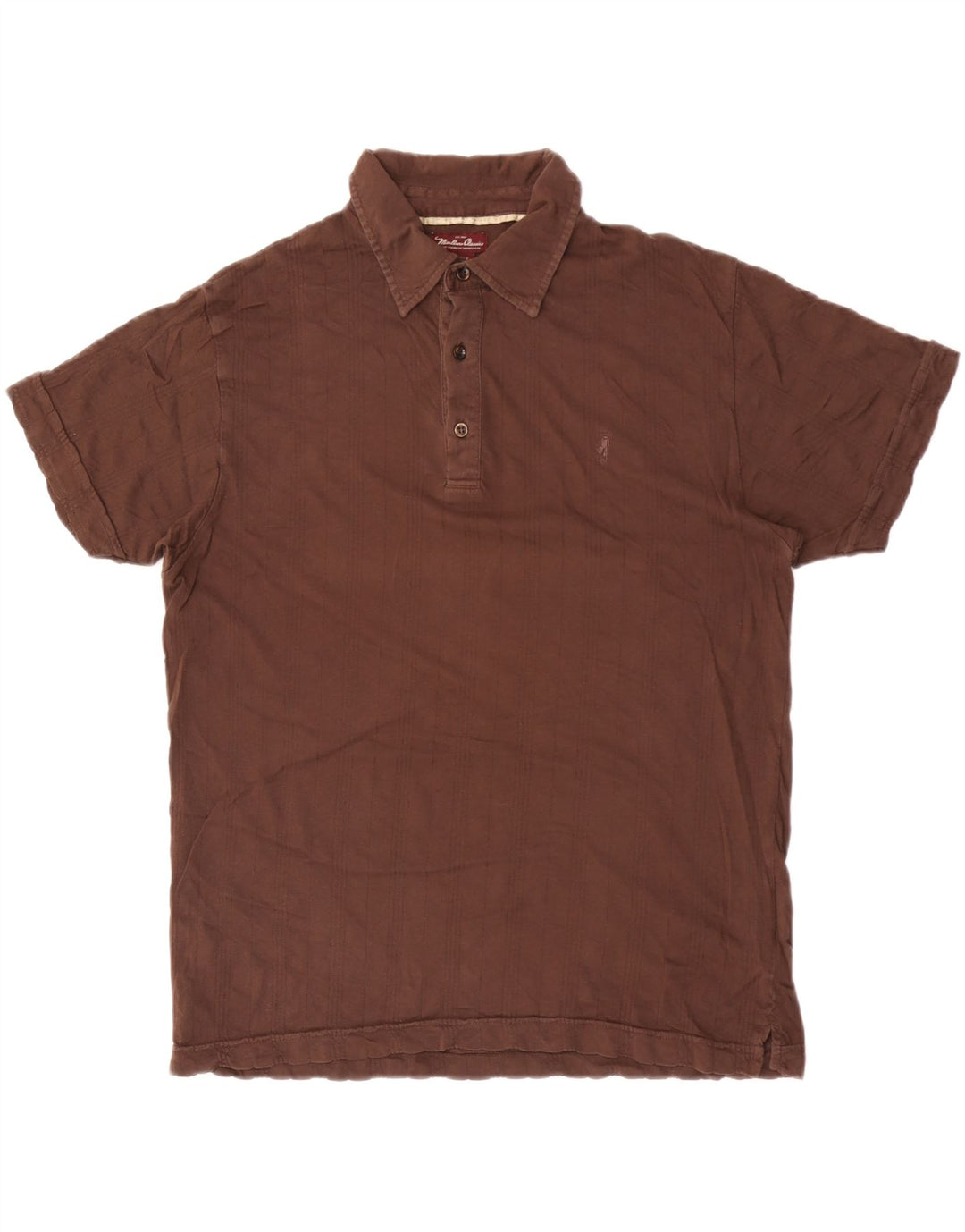 Marlboro Classics Polo para hombre grande marrón a rayas
