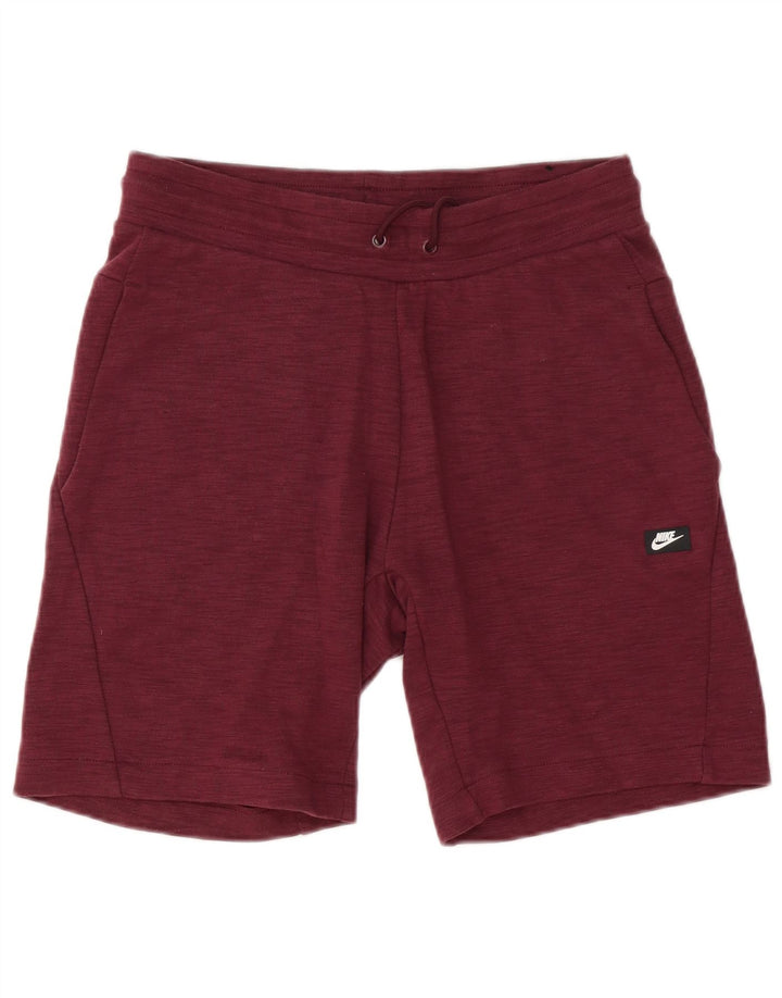 Pantalones cortos deportivos Nike para hombre de algodón burdeos medio