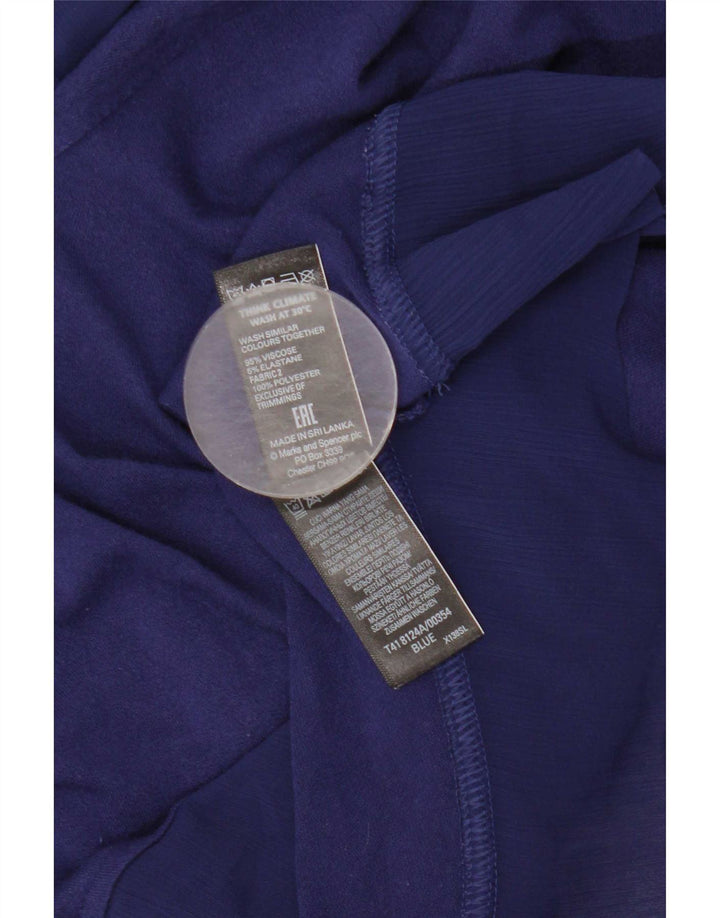 Marks & Spencer Blusa para mujer Top UK 46 Large Viscosa azul marino