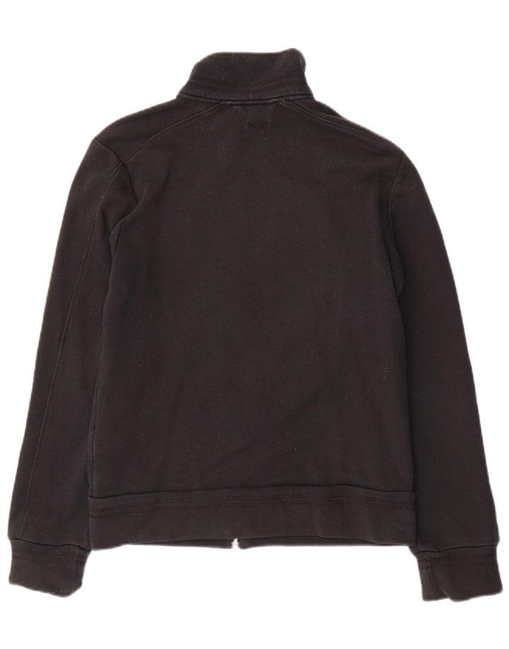 Puma Mujer Gráfico Chándal Top Chaqueta Reino Unido 12 Mediano Negro Algodón