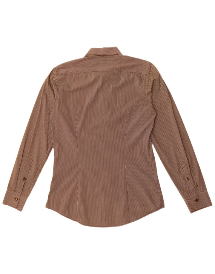 Camisa Benetton Hombre Small Algodón A Cuadros Marrón