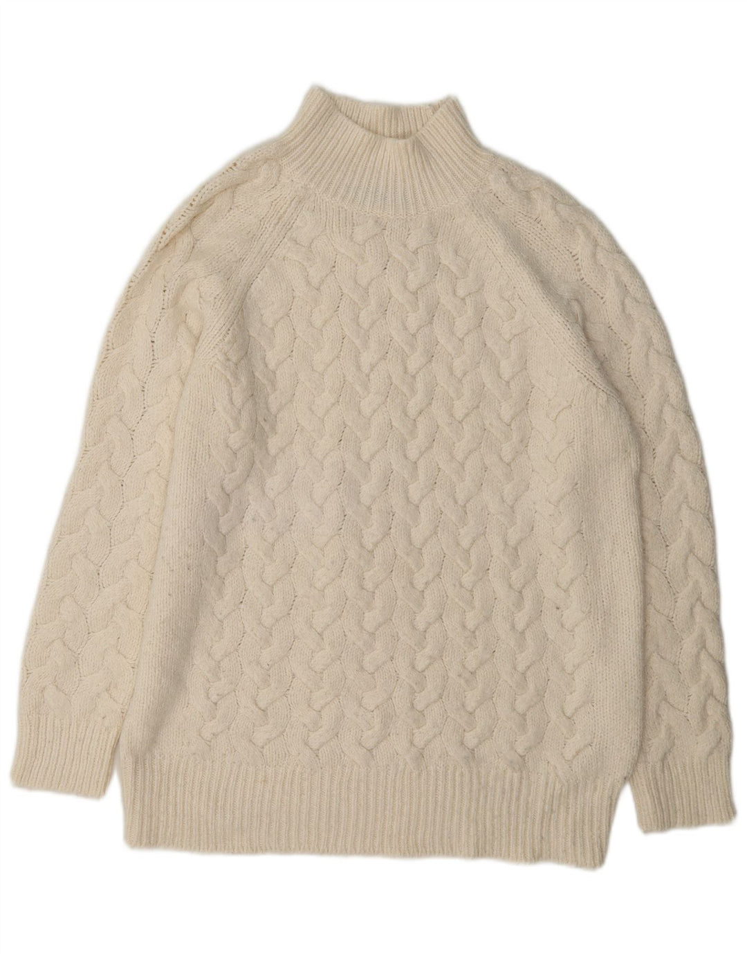 Marks & Spencer Suéter tipo jersey con cuello alto para mujer UK 40 Medium Off White Cl